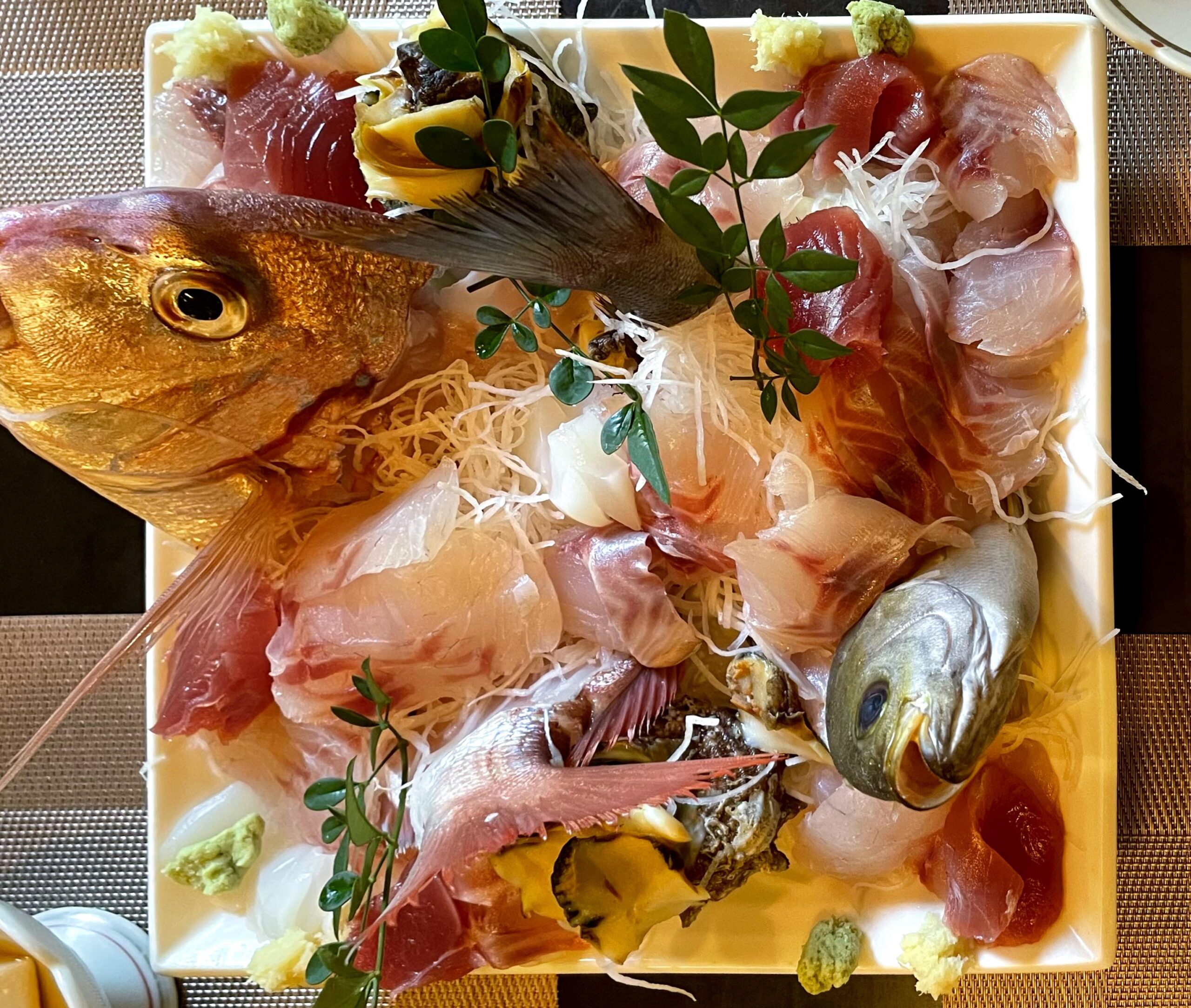 日本の田舎で食べた刺身プレート「本当に新鮮でした！」